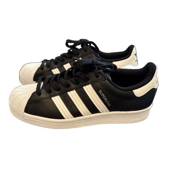 woman's Adidas Originals Superstar Black Size 8 Black & White, Like New - Picture 6 of 16